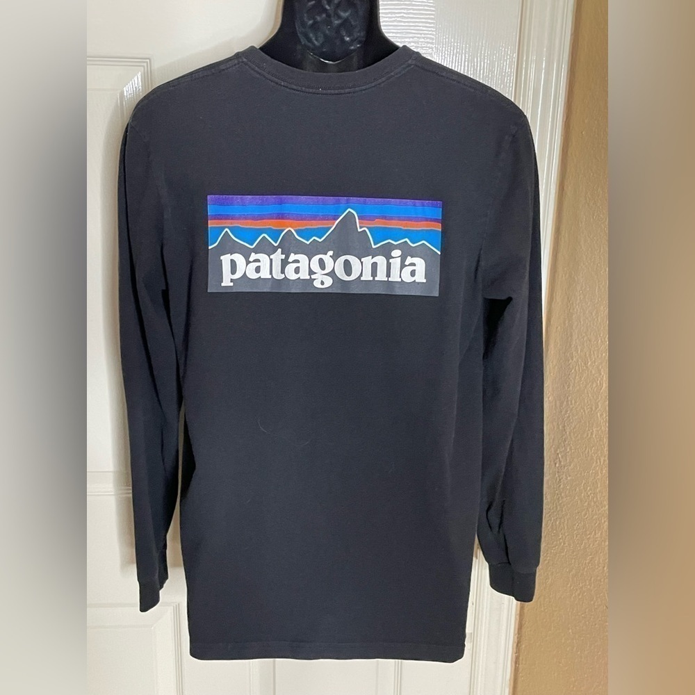 Patagonia Shirt Mens Medium  Black Organic Cotton Casual​​​​​​​​​​​​​​​ - Picture 3 of 10